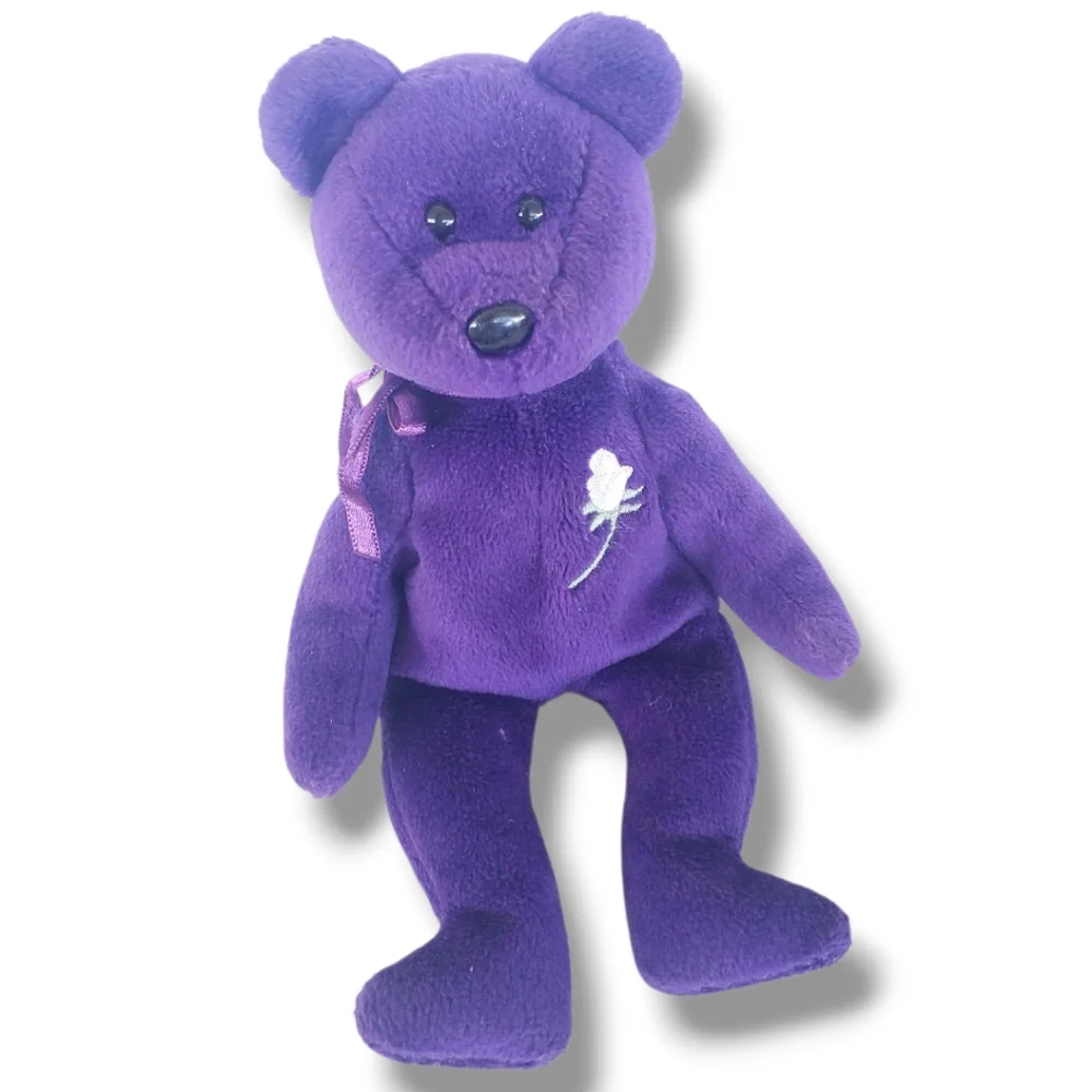 Vintage Rare 1997 Princess Diana Ty Original Beanie Baby Bear Purple PE Pellets - Picture 5 of 6